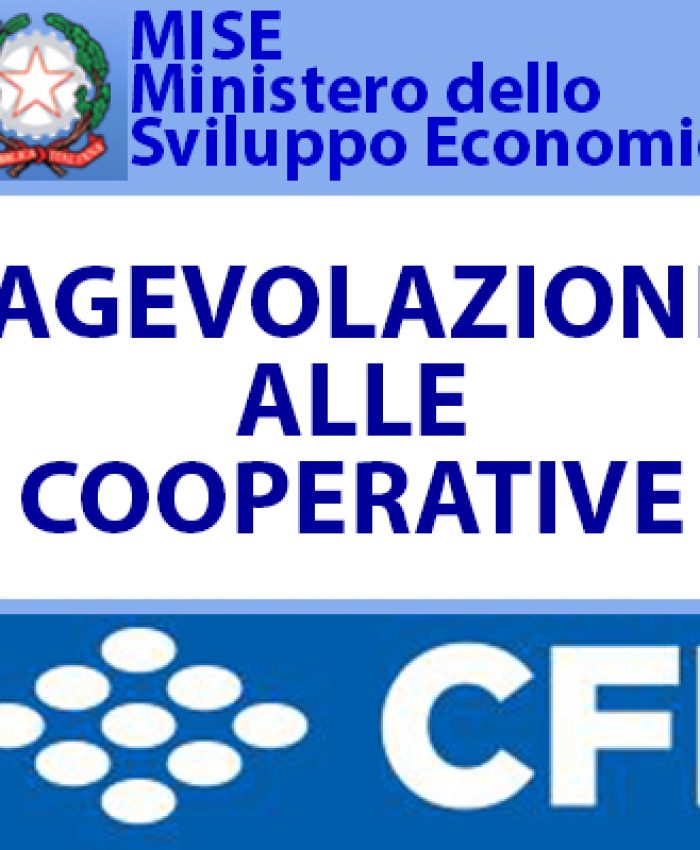 MISE - CFI AGEVOLAZIONI ALLE COOPERATIVE